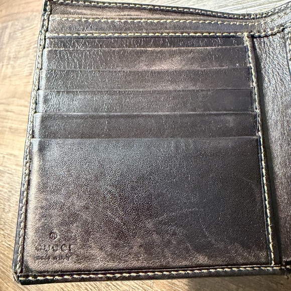 Authentic Gucci GG Canvas Bifold Wallet Brown Leather Trim Made in Italy - Picture 10 of 16